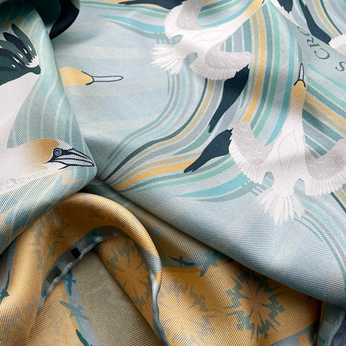 GANNETS | SÙLAIREAN | GRAND SILK SCARF | 130cm x 130cm