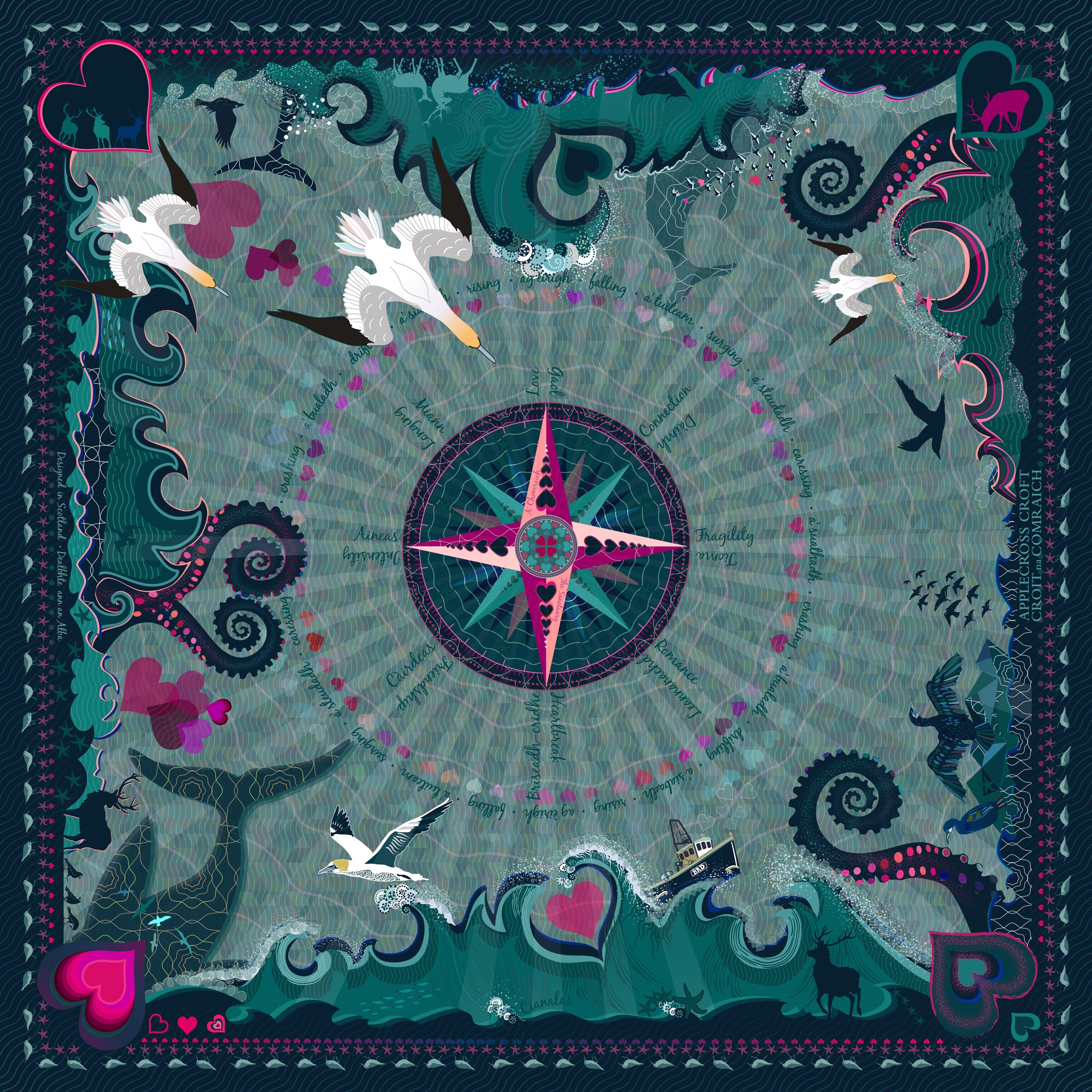 HeartStorm pocket square bursting with emotion and colour.