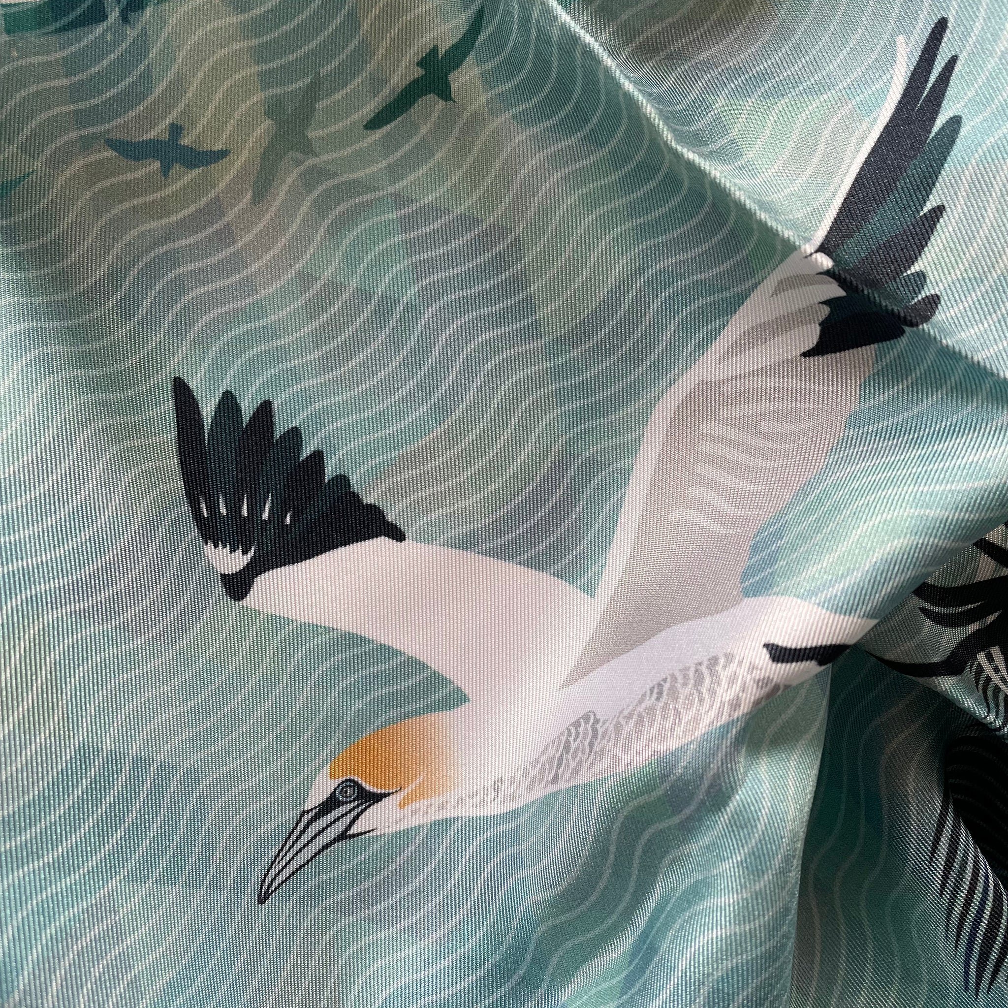 Gannet design detail on Bealach na Bà scarf