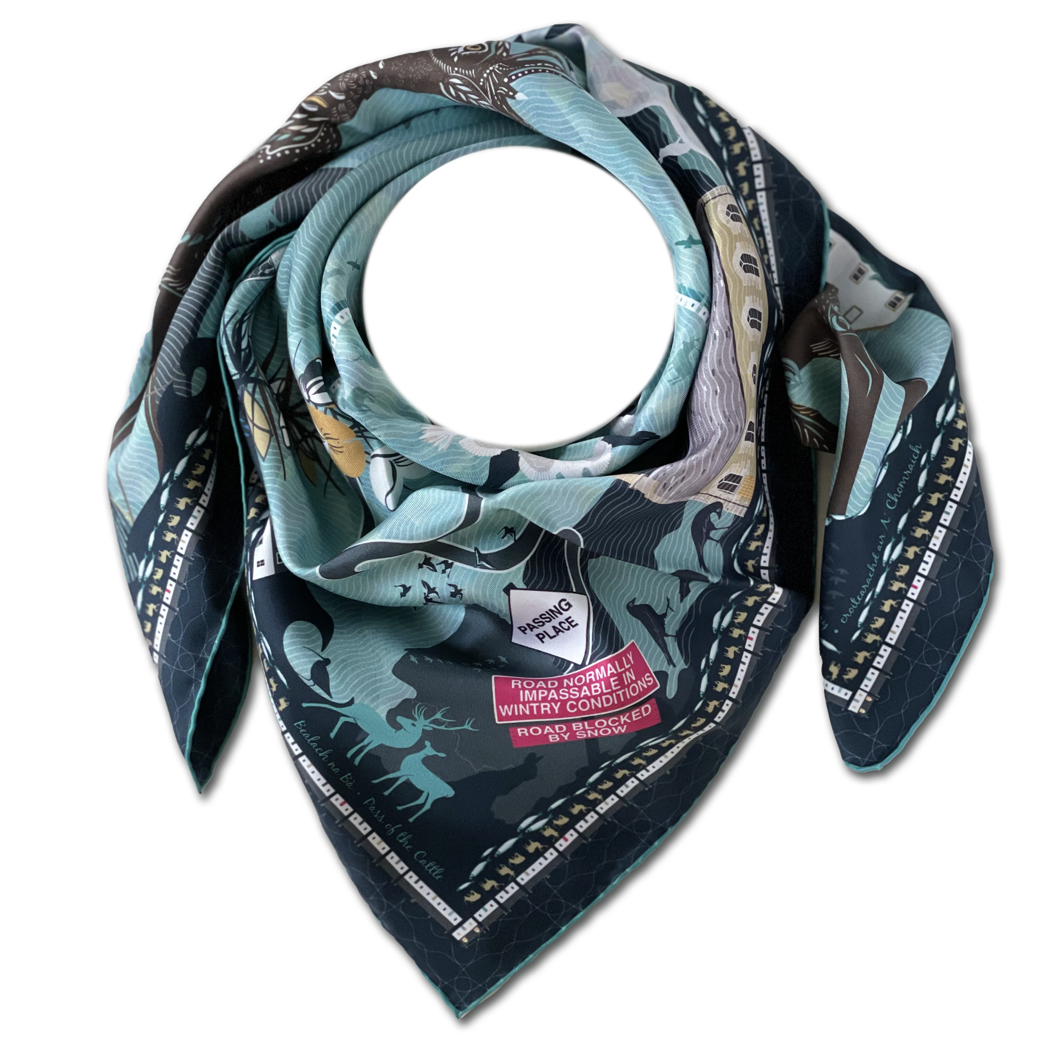 Bealach Na Bà | LARGE SILK SCARF | 90cm x 90cm