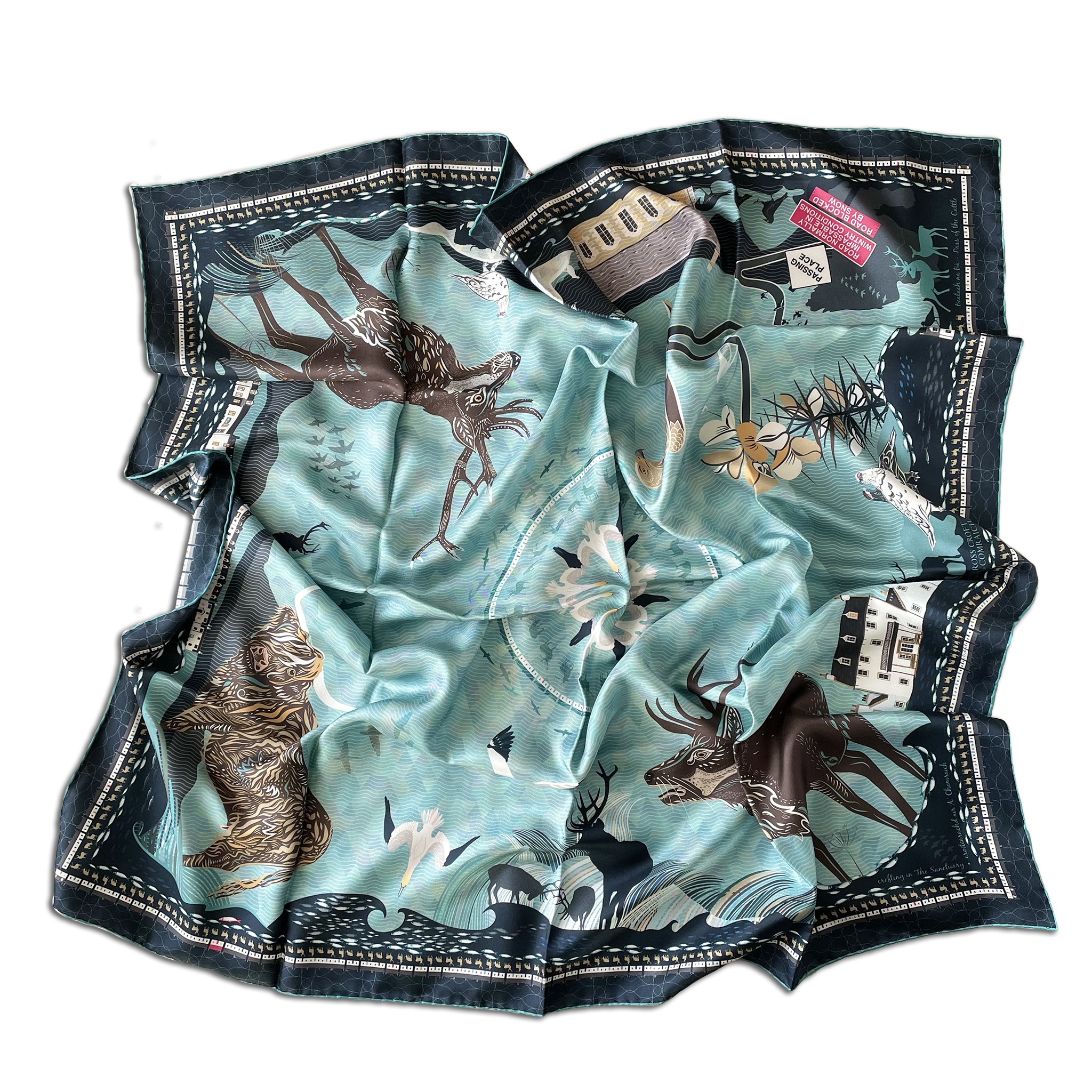 Bealach Na Bà | LARGE SILK SCARF | 90cm x 90cm