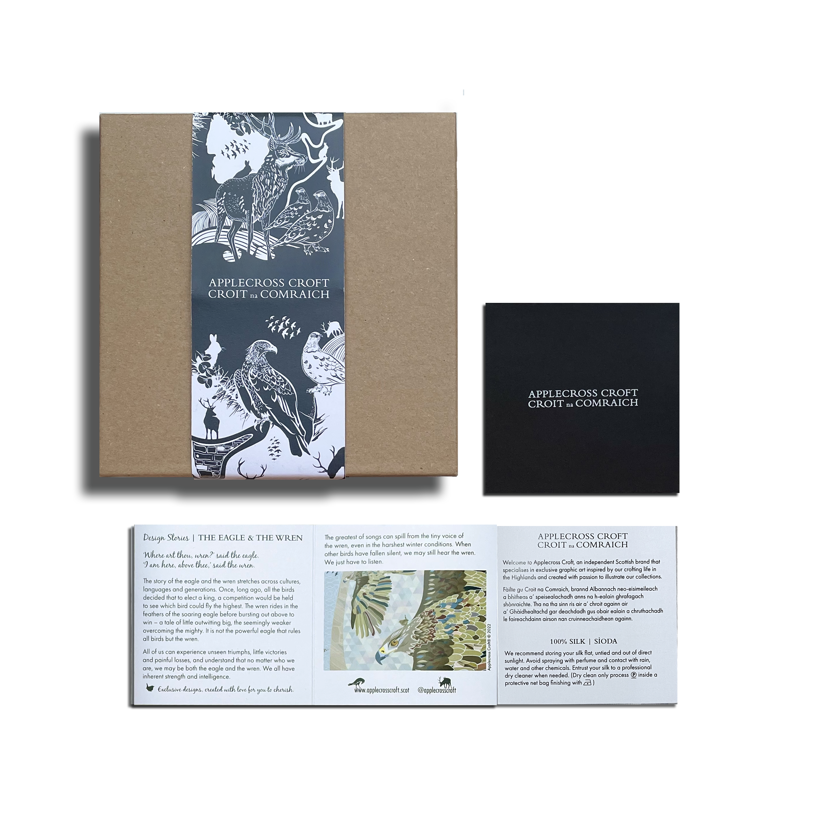 THE EAGLE & THE WREN | AN T-IOLAIR & AN DREATHAN-DONN | GRAND SILK SCARF | 130cm x 130cm