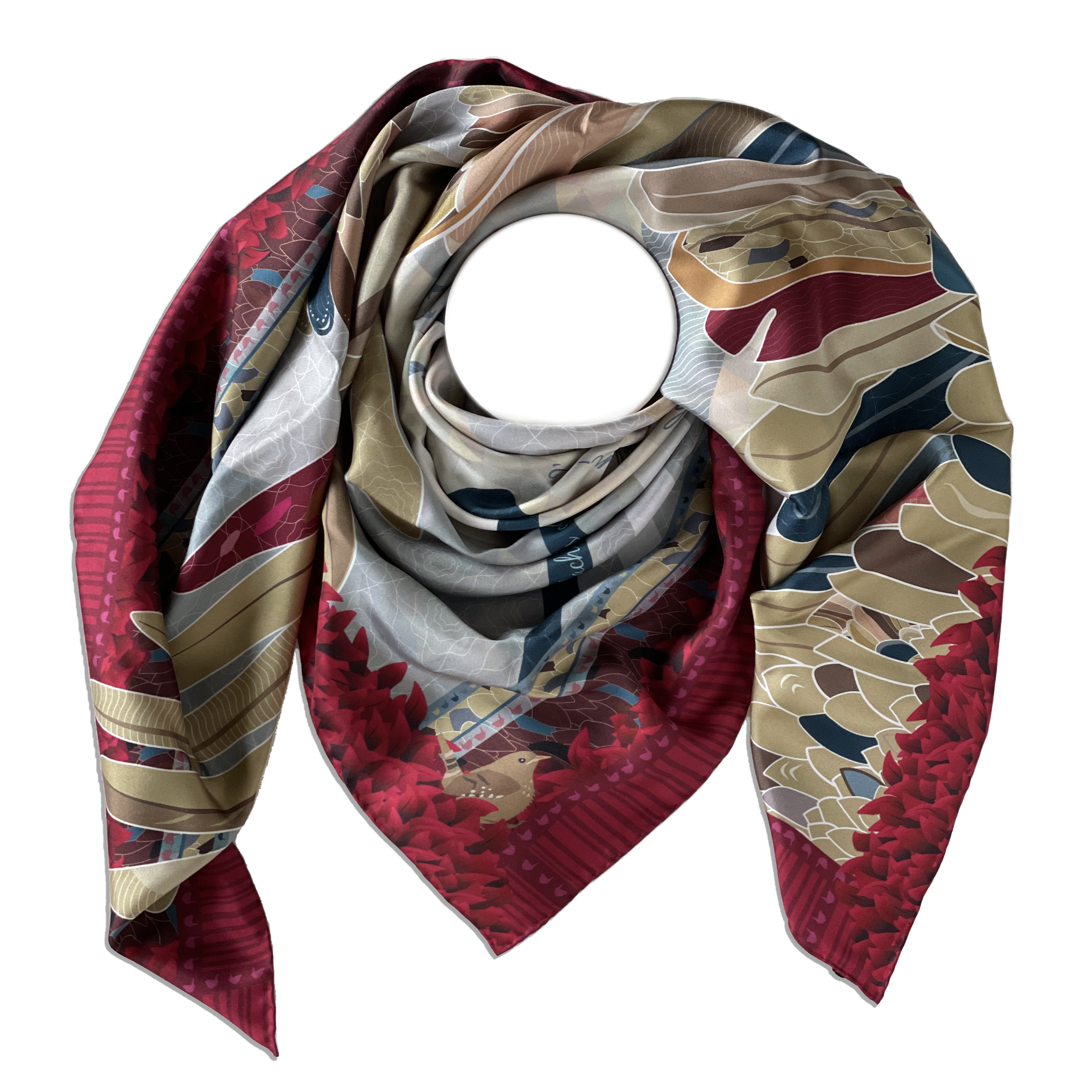 THE EAGLE & THE WREN | AN T-IOLAIR & AN DREATHAN-DONN | GRAND SILK SCARF | 130cm x 130cm