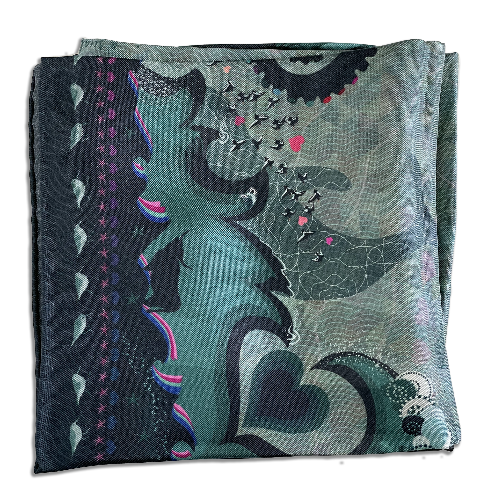 HeartStorm midi scarf folded