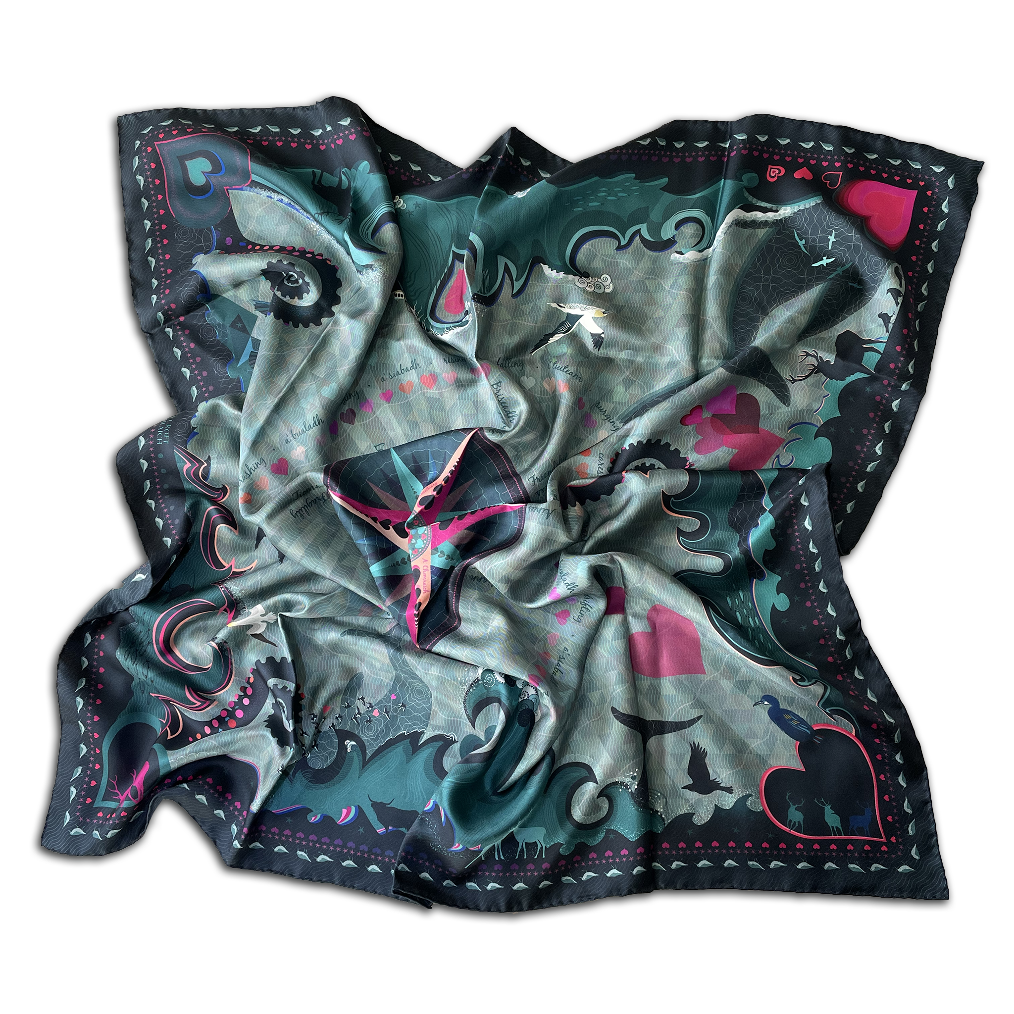 HEARTSTORM | STOIRM-CHRIDHE | LARGE SILK SCARF | 90cm x 90cm