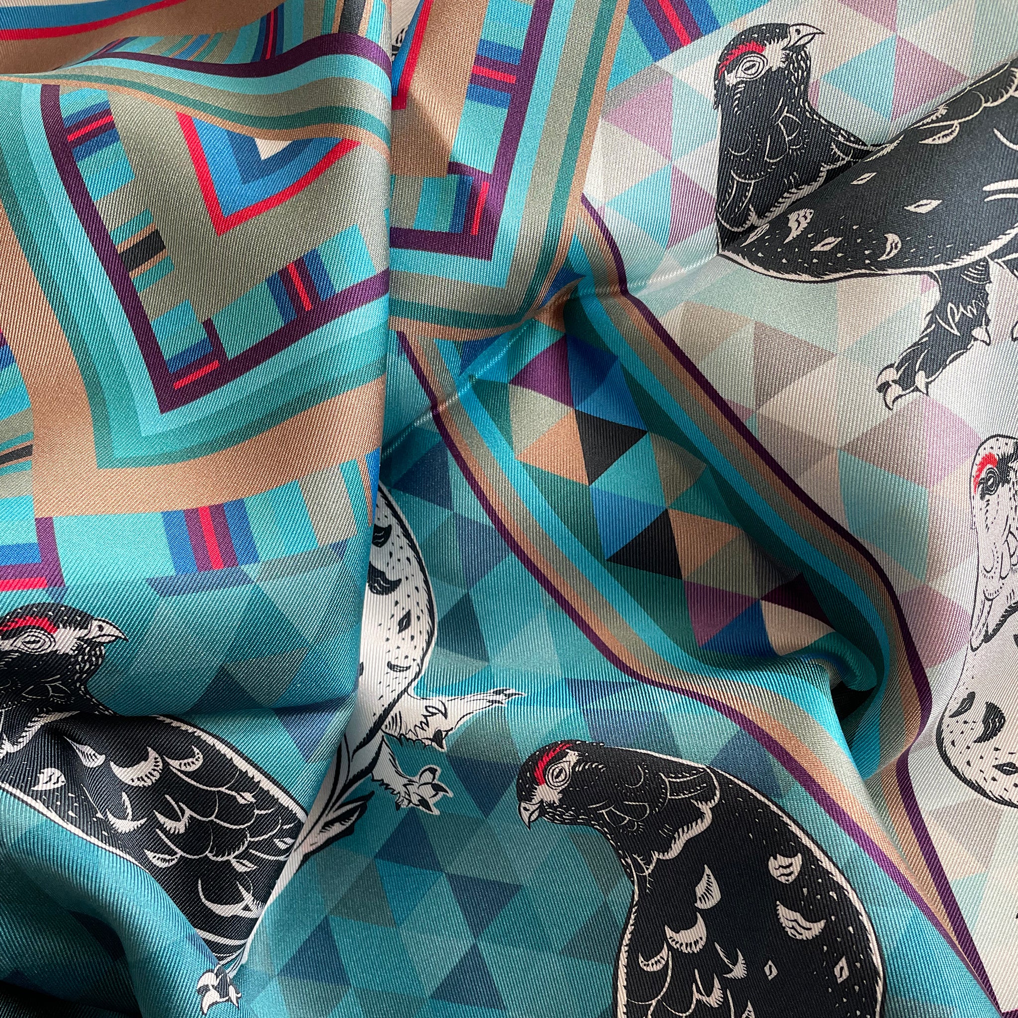 PTARMIGAN | TORMACHAN AN T-SLÈIBHE  | LARGE SILK SCARF | 90cm x 90cm