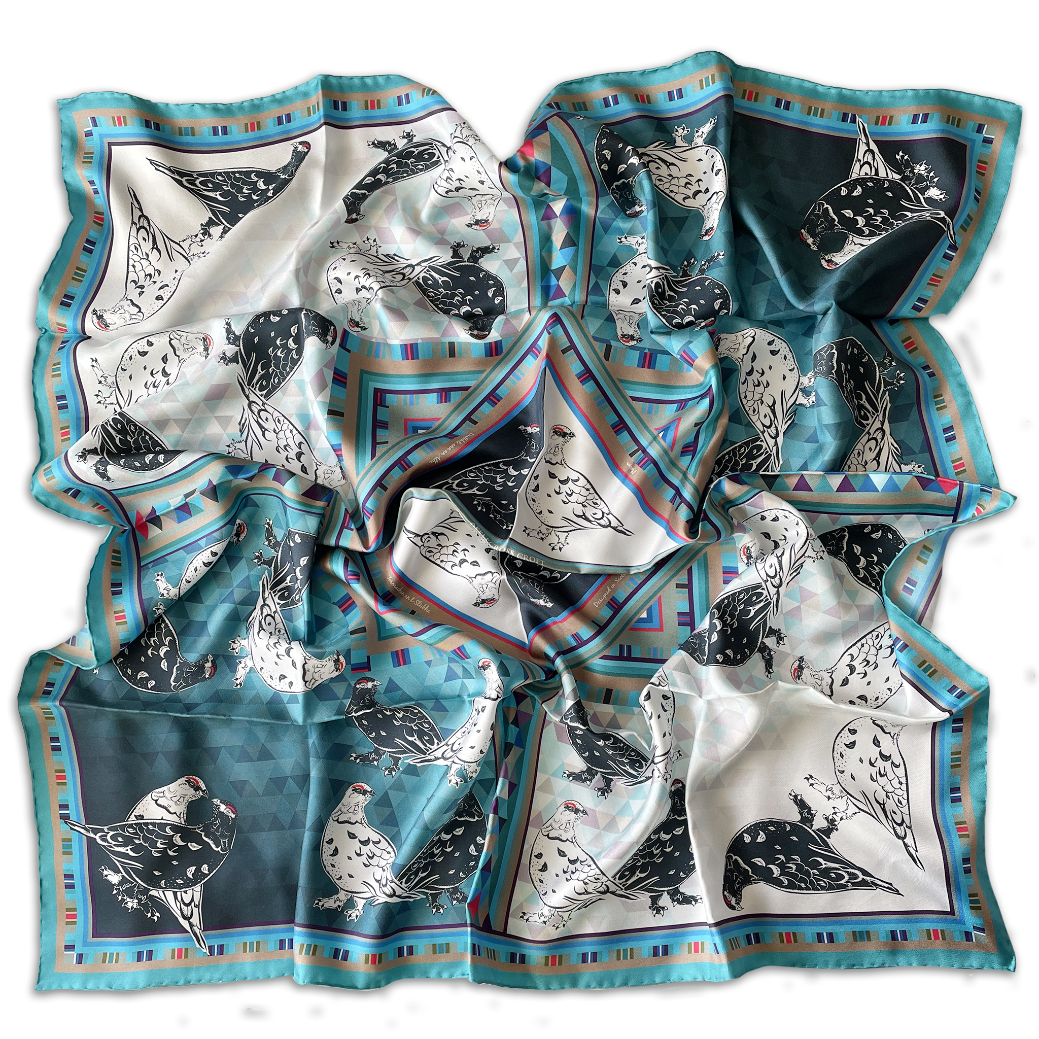 PTARMIGAN | TORMACHAN AN T-SLÈIBHE  | LARGE SILK SCARF | 90cm x 90cm